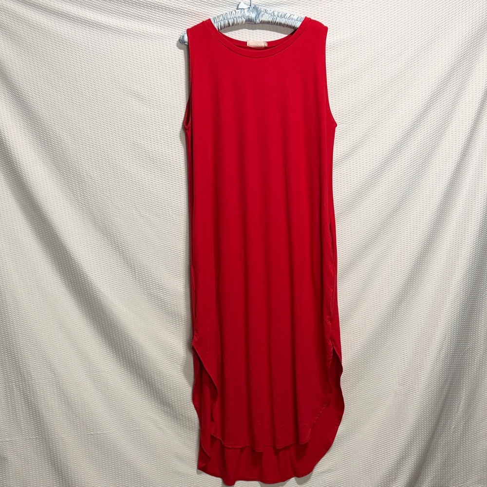 Zenana Outfitters Vibrant Red High Low Dress